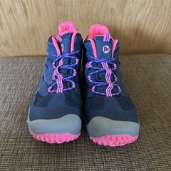 Women’s Merrell Chameleon 7 Access Mid Boot Hiking Bootie Lace Up Leather Blue