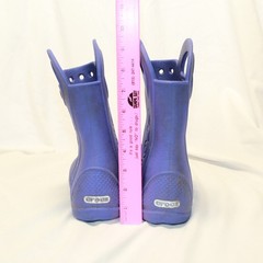 Crocs Size J 1 Blue HANDLE IT Pull On Waterproof Comfort Rain Boots 12803