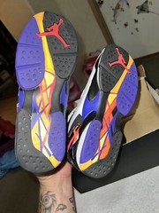 NIKE AIR JORDAN 8 RETRO BG „THREE PEAT“ WHITE SZ 6Y-WOMENS SZ 7.5 [305368-142]