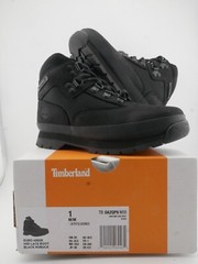 Timberland Euro Hiker Youth Size 1 Mid Lace Boot Black Nubuck TB 0A2QP9 W05