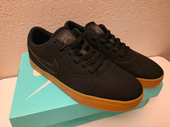 Nike SB Check CNVS (GS) Black/Gum Canvas Skate Shoes US 6Y 905373-006