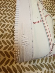 White With Red Stitching Nike Air Sneakers For Youth Size 5.5. New Without Box