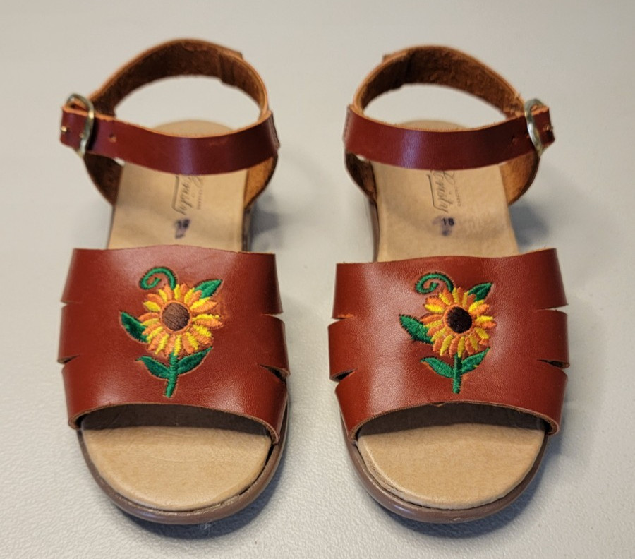 Kids Leather Authentic Mexican Sandals Hecho En Mexico Calzado Cristy Sz 18