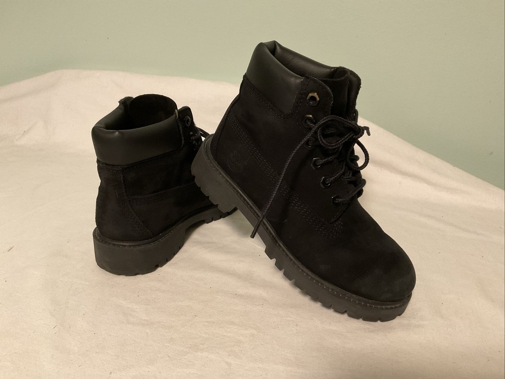 Timberland Boots Black Nubuck Insulated Girls Kids Size 13