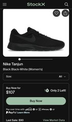 Size 5.0 Nike Tanjun Easyon Black/Black-Black