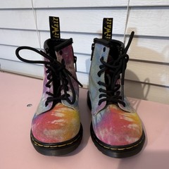 Dr. Martens 1460 T Multicolor Tie Dye Combat Boots Kids US 8 EU 24