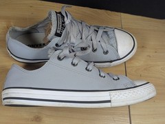 Converse Chuck Taylor All Star Low Top Gray Silver Glitter Youth Size 3 EU 35