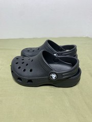 Crocs Classic Kids Clogs C5 Black Rubber Breathable Slingback Round Toe
