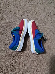 Vans Off The Wall Lace Up Multicolor Skateboard Shoes 721356 Kids Size US 12.0
