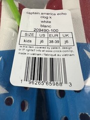 Marvel x Crocs Captain America Super Hero Echo Clogs Kids Sz J6 NEW