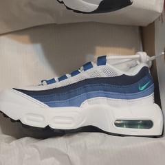 Nike Air Max 95 PRM Emerald (PS) Unisex Kids White/Blue/Green 11C IU7894-100
