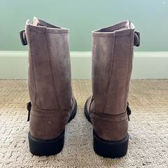 FRYE Brown Leather Engineer Pullon Buckle Boots Boy/Girl Size 12 NWOT round toe