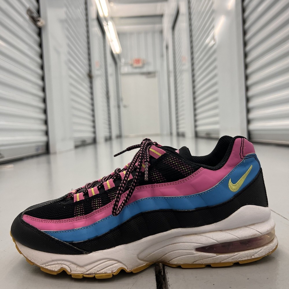 Nike Air Max 95 GS Black Volt Red Violet 2013 Shoes Sneakers Womens US Sz 7Y
