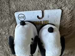 Peanuts Snoopy Baby Slippers 11/12 | Soft Plush Dog House Shoes | Kids Indoor