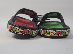 Nintendo Super Mario Luigi Slide Sandals Ground Up Black Kids Size 2 NEW W/ TAGS