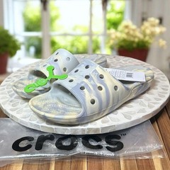 NWT Crocs Classic Slip-On Marbled Slide 208293‑1FS Unisex Youth Size J6 Women’s