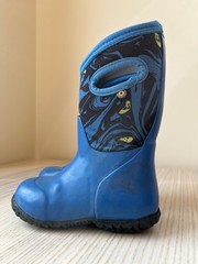 Bogs York Kids Waterproof Winter Rain Boots Spooky Print Blue Little Kid Size 9