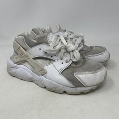 Nike Air Huarache Run Unisex Triple White Sneaker 654275-110 Kids Youth Size 6 Y