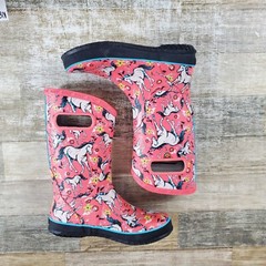 Bogs Kids Rain Boots Sz 5 Pink Multi Unicorn Awesome Waterproof Mid Calf Boots