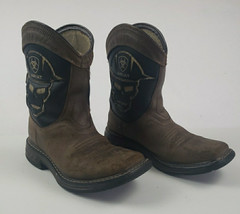Ariat Kids Western Workhog Boots Skull Square Toe Size 4