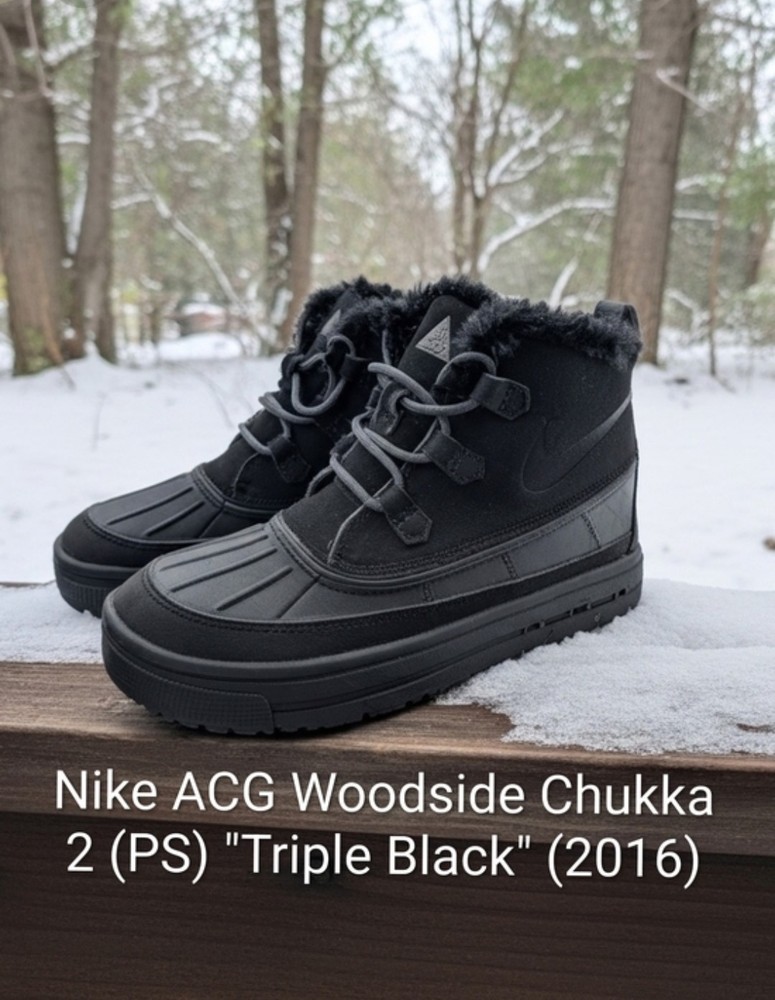 Nike ACG Woodside Chukka 2 (PS) „Triple Black“ (2016) Boys 2.5Y Girls 4 NEW