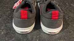 Vans Classic Seldan Checkerboard Sneaker Lace Up Low Black Gray Red Youth 4 NEW