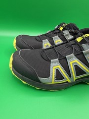 Salomon Speed Cross Sneakers Black Gray Yellow Hiking Trail Shoes 414471 SZ 5