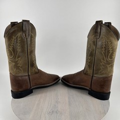 Cody James Youth Size 5 D Brown Leather Cowboy Boots Western Square Toe