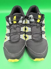 Salomon Speed Cross Sneakers Black Gray Yellow Hiking Trail Shoes 414471 SZ 5