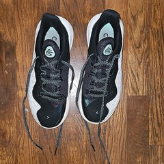 Under Armour Curry Black White Blue Athletic Shoes Unisex Kids 6Y Basketball