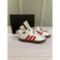 Adidas VL Court 3.0 CFI Toddler Shoes White Red Gum JI1207 Size 10K NIB