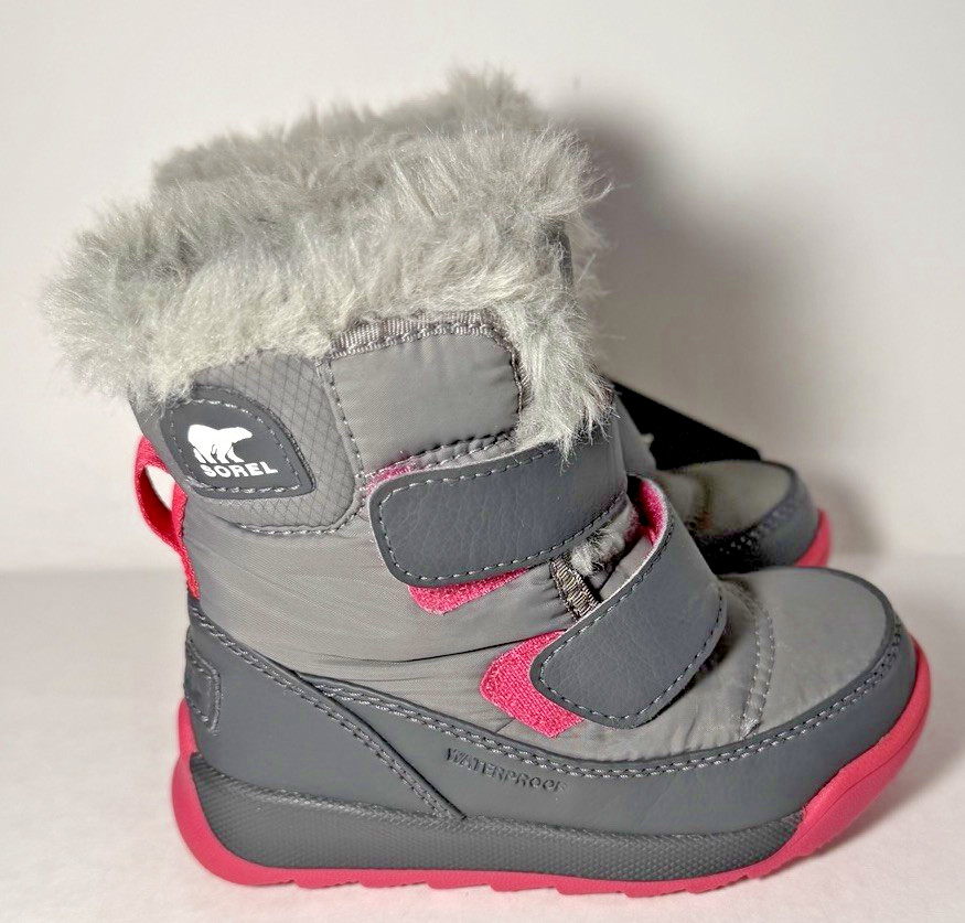SOREL Whitney II Strap Insualted Waterproof Boots Pink/Gray 192033 Size 7C
