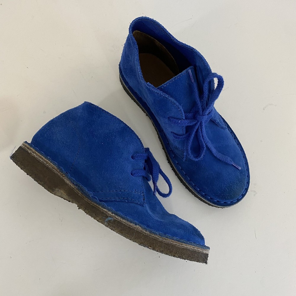 Crewcuts J Crew MacAlister Boots Blue Suede Leather Rubber Sole Kids Size 12