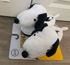 Peanuts Snoopy kids Plush Slippers indoor house shoes AU 2/3 New