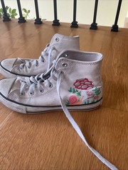 ​Converse Chuck Taylor High Tops – Embroidered Mushroom Garden (Youth Size 3)