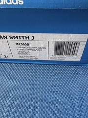 Adidas Stan Smith J White Green Womens 5.5 Youth 4 Sneakers M20605 NEW