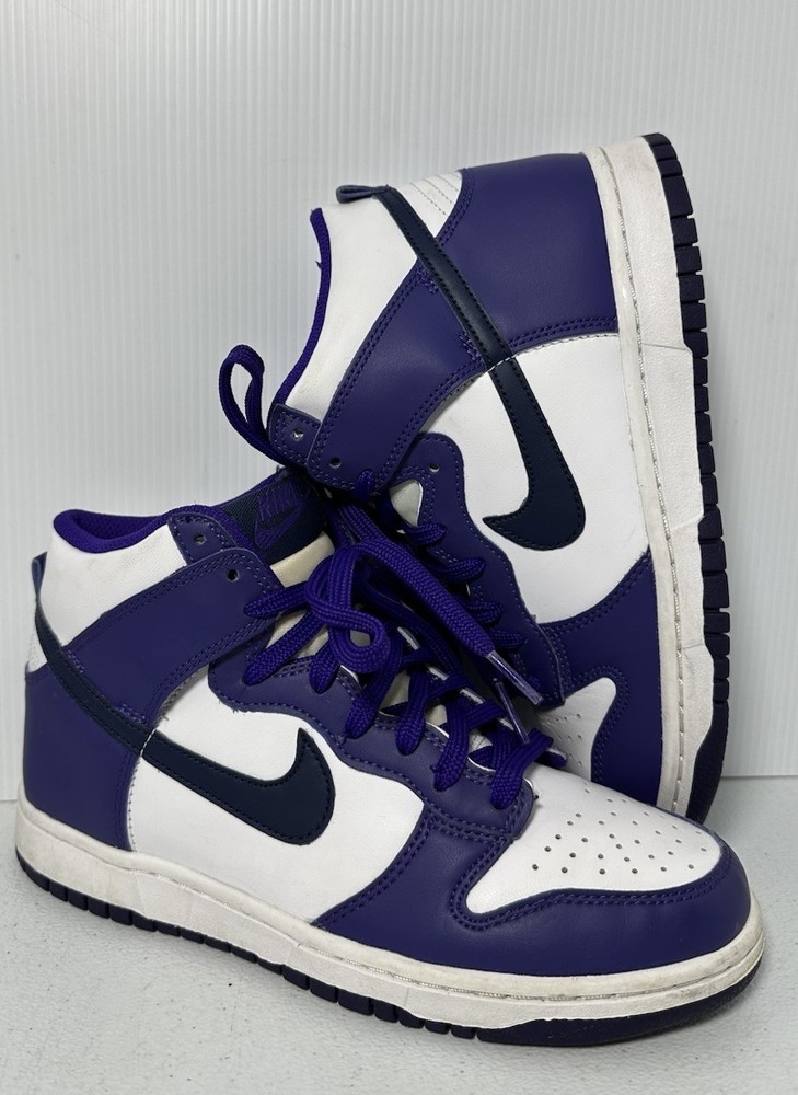 Size 6 Y- Nike Dunk High Electro Purple Midnight Navy