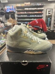 Big Kid’s Jordan 5 Retro Size 7y Jade Horizon/Desert Sand (440888 300)