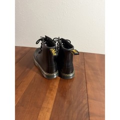 Dr. Martens Zavala Black Leather Lace Up Side Zip Combat Boot Kids 4M EUC