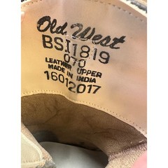 Old West Kids Brown Leather Square Toe Side Zip Cowboy Boots Size 9.5 Toddler