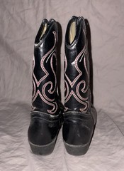 Black western style boots red and white stitching details Faded Glory Youth 2