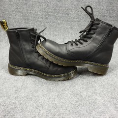 Dr. Martens 1460 J Boots Youth Size 4 Black Leather Combat Zip Ankle Lace