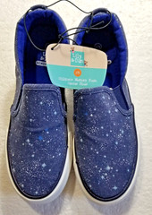 Kid’s Sneakers Galaxy Stars Design Memory Foam Canvas Slip-On New US Size 2/3