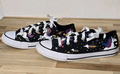 Converse All Star Unicorn Black Colorful Unicorn Sneakers Junior’s Size 3