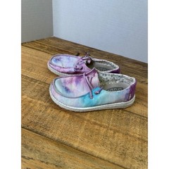 Hey Dude Wendy Youth Dreamer Tie Dye Purple Blue Pink Slip On Loafers K13