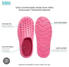 Totes Sol Bounce Toddler Pink Pull-On Clog Beach Water Sand Sandal Size 11-12 T