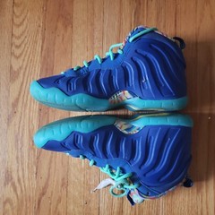 Nike Little Posite One GS Kaleidoscope Athletic Shoes Youth 4Y Blue Green