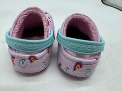 Crocs Baya Lined Printed Clogs Kids Ballerina Pink Slip-On Lightweight – C7