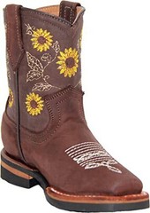 The Western Shops Little Girls Sunflower Embroidered Cowgirl Boot