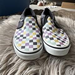 VANS Checkered Multicolored- Kids Slip On Shoes Size US 3 Big Kid Size